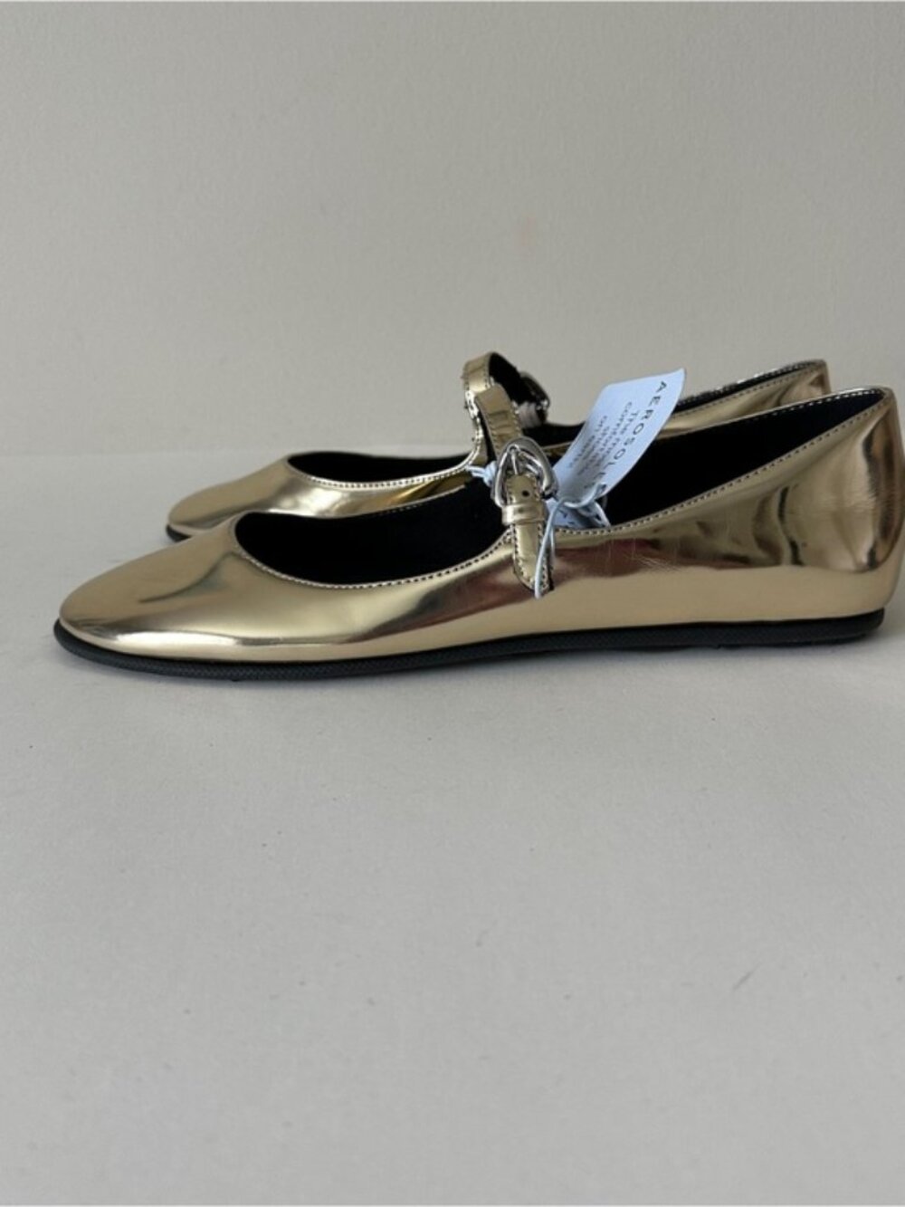 NEW Aerosoles Perry Metallic Gold Mary Jane Ballet Women's Flats, Sz 9M